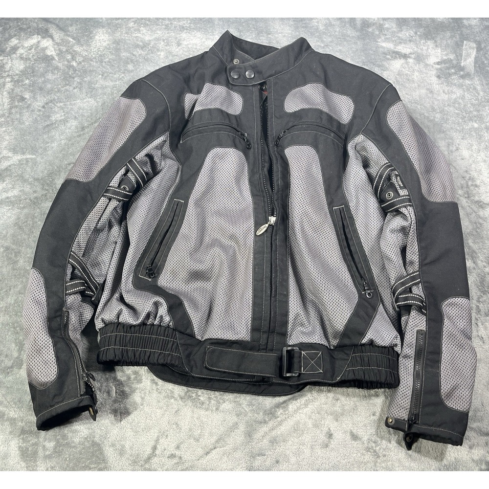 Triumph Motorcycle Jacket 48-58 Armored Mesh Gray Black Street Riding Biker Zip